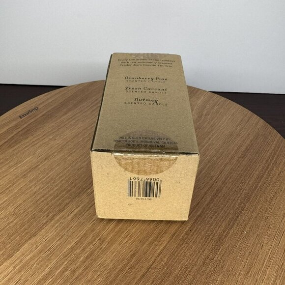 Trader Joes‎ Candle Tin Trio Cranberry Pine, Fresh Currant, Nutmeg New - Picture 3 of 4